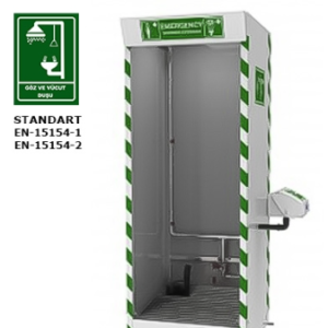 KABİNLİ GÖZ VE BOY YIKAMA DUŞU GALVANEZ YEŞİL