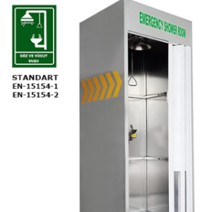 KABİNLİ GÖZ VE BOY YIKAMA DUŞU 304 PASLANMAZ  100 X 90 CM