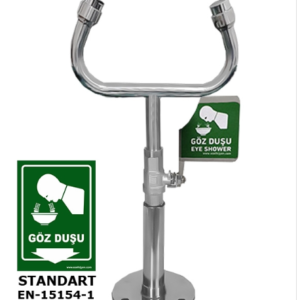 MASA ÜSTÜ GÖZ YIKAMA DUŞU 304  PASLANMAZ ÇELİK  BOYNUZLU