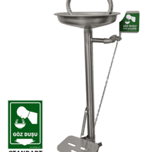 AYAKLI GÖZ YIKAMA DUŞU 304 PASLANMAZ ÇELİK  PEDALLI