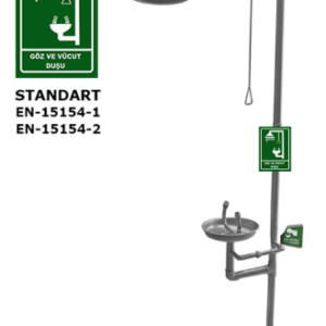 KOMBİNE BOY VE GÖZ YIKAMA DUŞU 304 PASLANMAZ ÇELİK