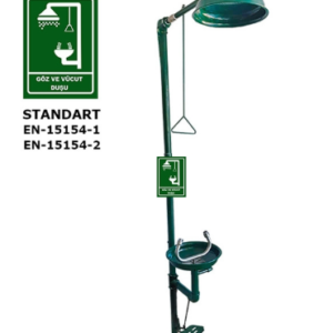 KOMBİNE BOY VE GÖZ YIKAMA DUŞU  YEŞİL    PEDALLI  GALVANİZ